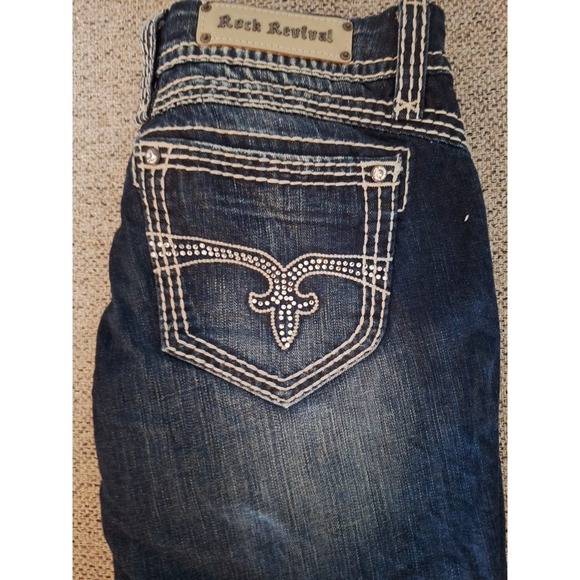 Rock Revival Jeans Liz Easy Boot Stretch Rhinestones Women Size 34 - Picture 4 of 11